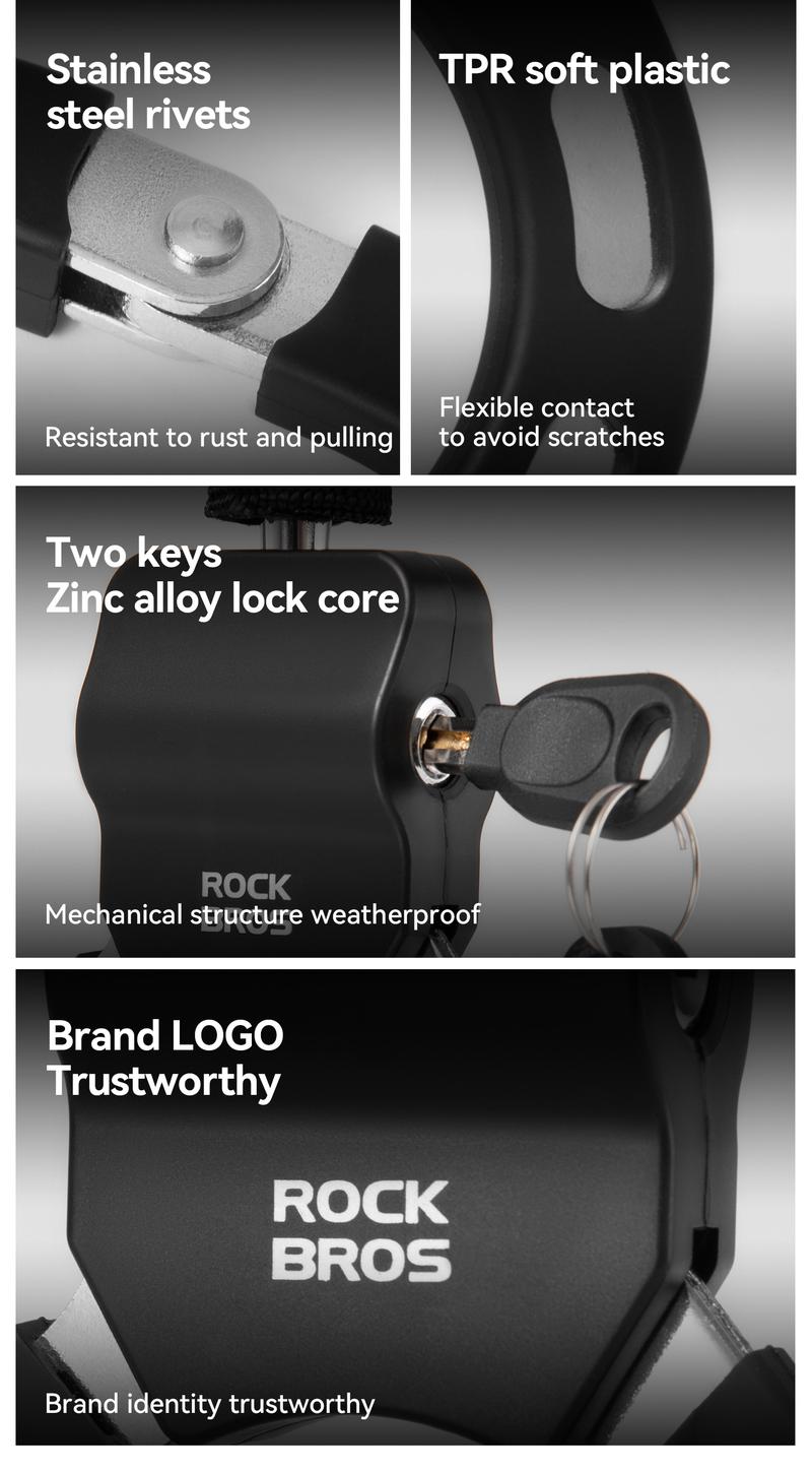 ROCKBROS Bike Lock Scooter Lock 23.4-Inch Heavy Duty Anti-Theft Chain Lock with Key E-Bikes Accessories
