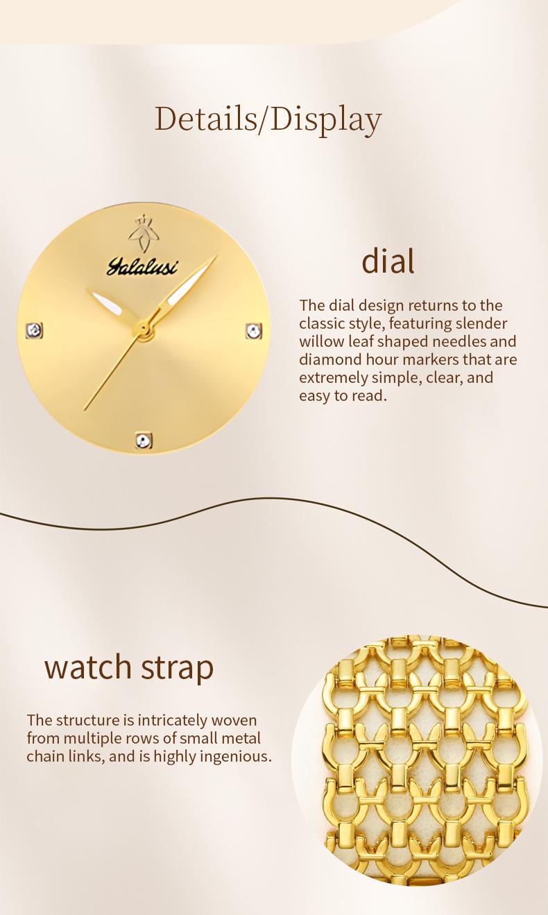 Luxury Round Bracelet Watch    Fashionable Women's Wristwatch Gold Black Dual Color Options Waterproof Free Size Adjustment Suitable for Daily Wear