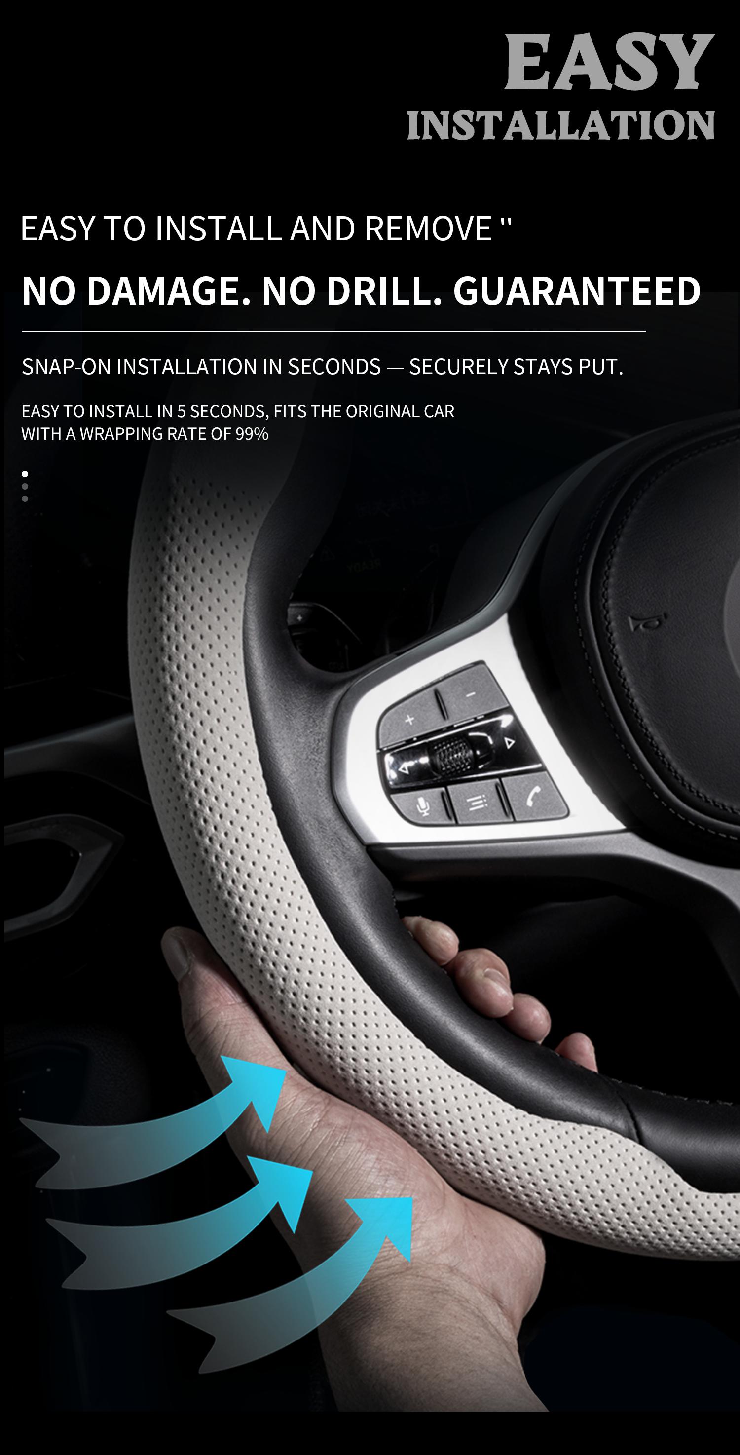 Jeep Wrangler Steering Wheel Cover for Men, Fits Grand Cherokee, 8D Heavy Duty Leather Grip, Cool Truck Stuff, Anti-Slip Handle Protector Accessories Jeep Wrangler Steering Wheel Cover for Men, Fits Grand Cherokee, 8D Heavy Duty Leather Grip, Cool Truck Stuff, Anti-Slip Handle Protector Accessories