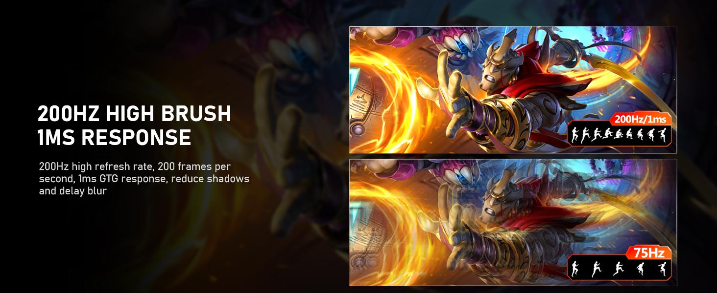 24.5 Inch 200Hz FHD Gaming Monitor | 1080p, 1ms, FreeSync, 99% sRGB, Ultra Slim Frameless Design, HDMI & DP Ports, 75x75 VESA Wall Mountable - Black