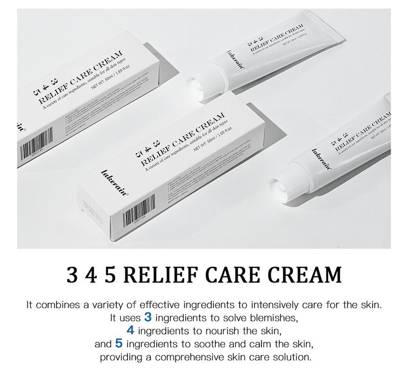 Lakerain 345 Relief Cream Daily Face Moisturizer with Niacinamide & Panthenol for Blemish Relief & Comfort Hydration 50ml