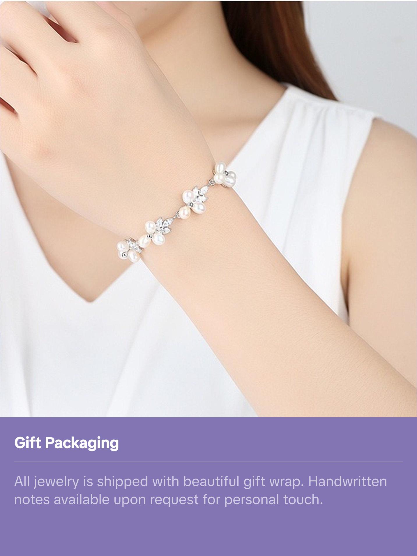 Real natural pearl bridal bracelet, Floral diamond csrytal pearl bracelet, Bridal bridesmaid wedding bracelets gift, Cluster pearl bracelet