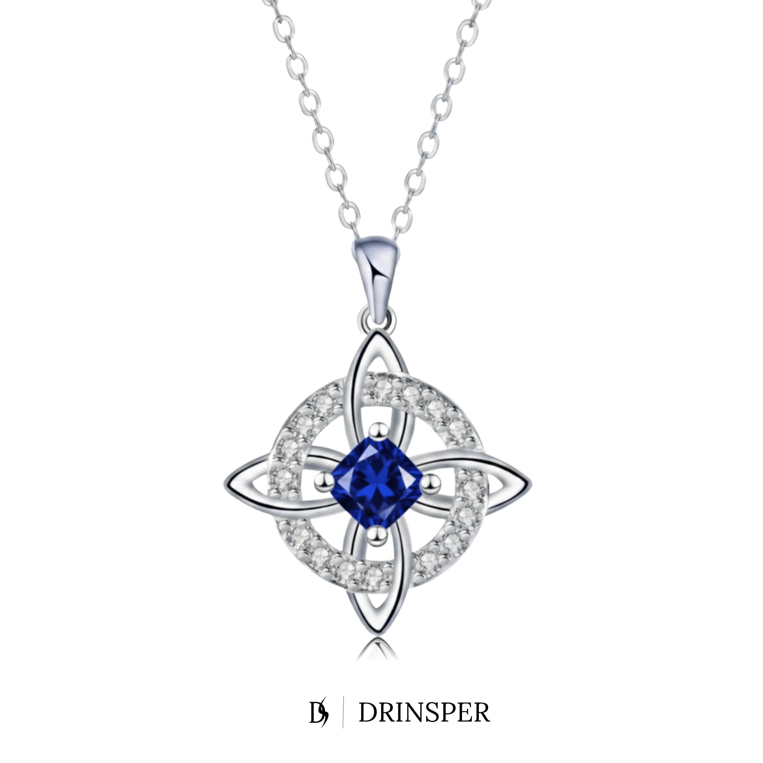 Drinsper Witches Knot Pendant Necklace for Women Girls Birthstone By Month Zirconia Hecate Dark Goddess of Witched Celtic Knot Design Tetragrammaton Collar De Amuleto De Protecion Pendientes Wiccan Pagan Fashion Jewelry Accessory Chrismas Gift for Mom