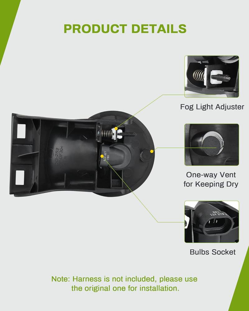 YITAMOTOR Fog Lights Compatible with 1994-2001 Dodge Ram 1500/1994-2002 Dodge Ram 2500 / Ram 3500 Fog Lamps Replacement (Only fit Without Sport Package model)