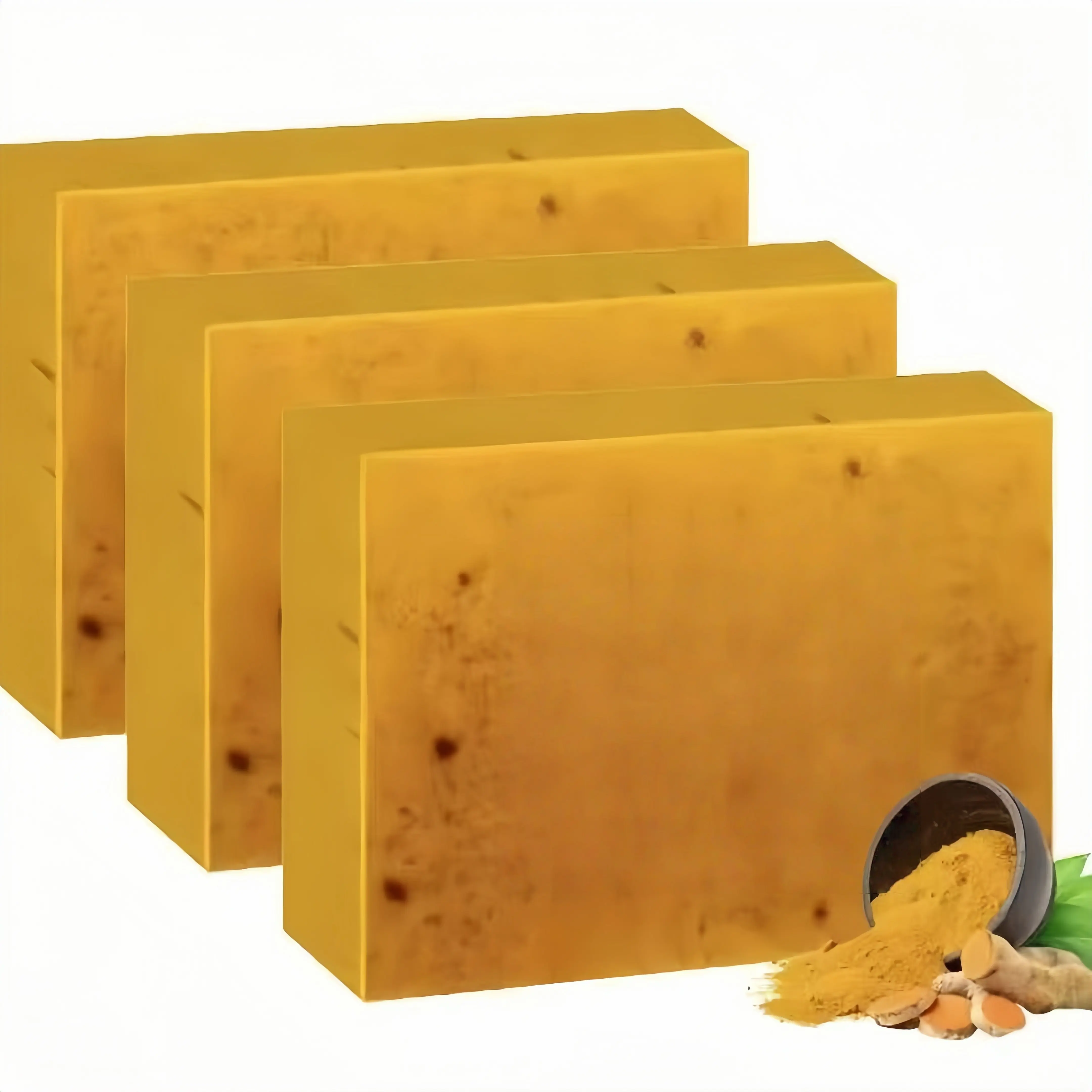 Lemon Turmeric Kojic Soap,Natural Handmade Soap,Turmeric Soaps Bar for Face and Body, Smooth Skin Tumeric Soapes,Deep Cleansing Soaps for Men & Women