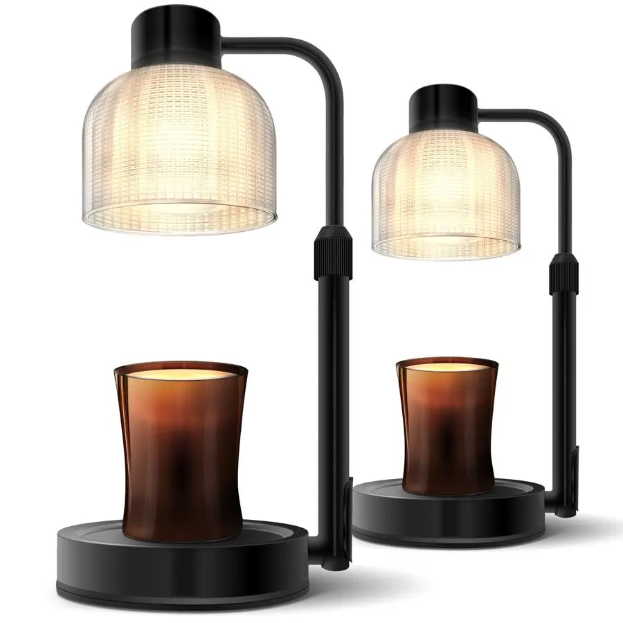 Adjustable Height Metal Dimmable Candle Warmer Lamp with 24-Hour Timing Cycle, 1/2pcs Fragrance Jar Glass Candle Warmer, Versatile Safe Indoor Lighting for Home Decor, Mother's Day Gifts