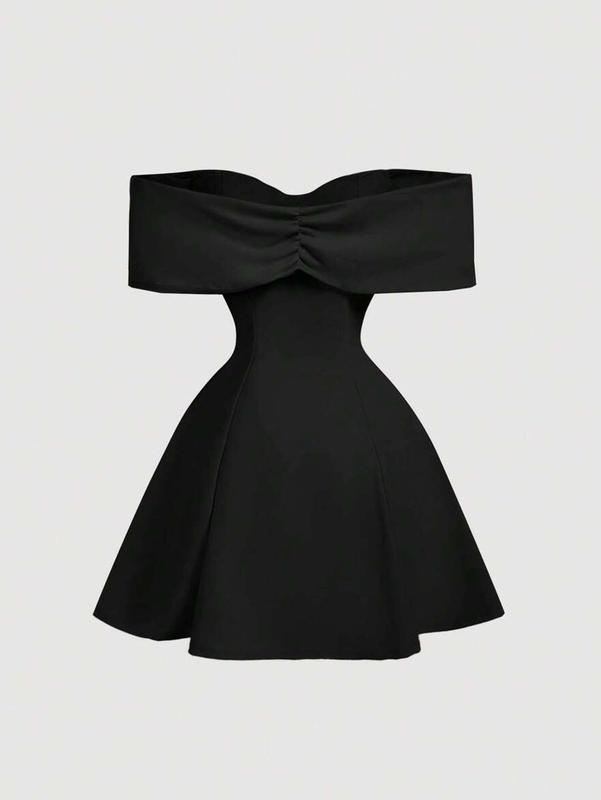 Women’s Pink Off-The-Shoulder Bowknot Mini Cocktail Dress – Elegant Party & Date Night Dress