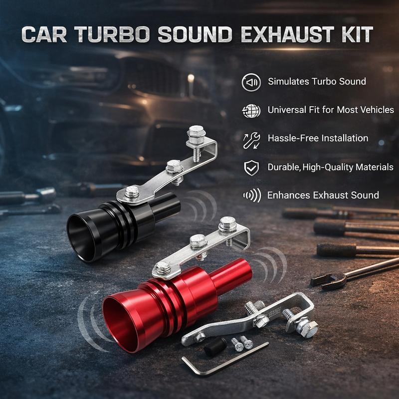 Aluminum Turbine-Style Whistle Accessory Set (3PCS) Car & Motorcycle Novelty Accessories, Non-Performance Sound Effect Design, Easy Setup Turbo Pipe Whistle Muffler party gift