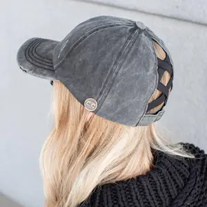 CC Cotton Hats Criss Cross Style Women Cap for Ponytails - Truly Contagious C.C Brand Colab