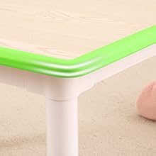 GARVEE Adjustable Table and Chairs Set for Ages 2-10, 4-Seat Desk with Graffiti Desktop, Non-Slip Design, Supports Up to 300lbs, Perfect for Classrooms, Daycares, and Home Use in Green, Light Blue, Beige, and Grey.