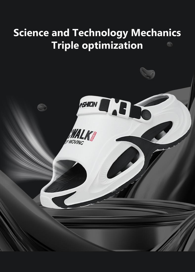 Summer Mens Sandals & Slippers Indoor Outdoor Lazy Shoes Beach Sandals Soft Cushion Arch Support Non-Slip Durable Quick Drying Easy Clean 5cm Heel Height