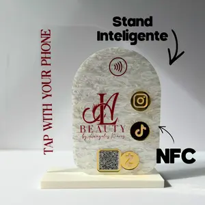 Stand Inteligente NFC + QR Personalizado | Tap to Connect para Redes, Pagos y Links