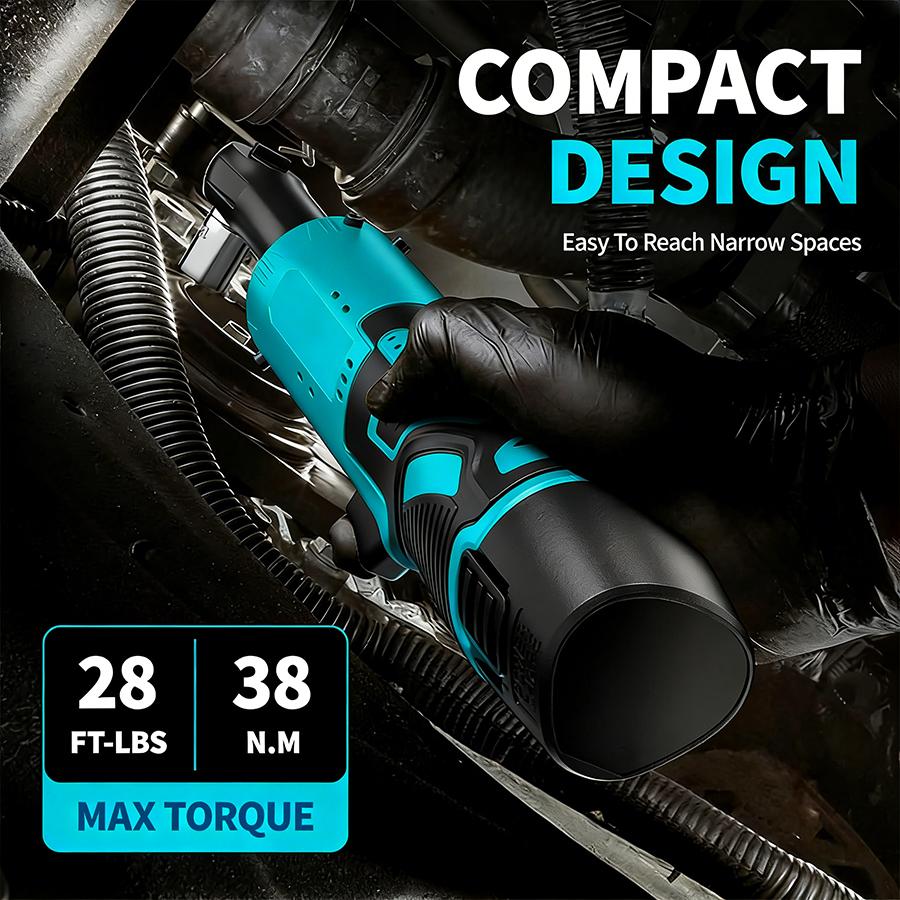 Electric Right Angle Wrench, 1 Count 45NM 3/8'' Ratchet Wrench, Removal Screw Nut Car Repair Tools, Power Tools, Cordless Power Tool Set, Power Tools, Cordless Torque Wrenches