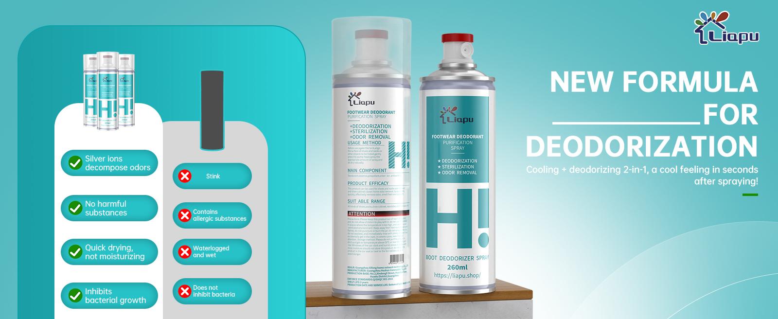 Liapu Footwear Deodorant - 260ml Shoe & Sock Purification Spray - Anti-Odor & Antibacterial Artifact for Freshness and Hygiene - Bedroom