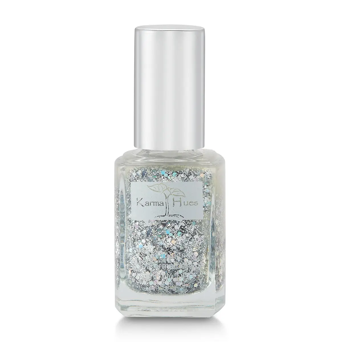 Karma Naturals Vegan Nail Polish, Glitter Bomb - Fast-Drying, Chip-Resistant, and Gentle Plant-Based Lacquer, 21-Free Formula, Nail Art, Glitter Nails