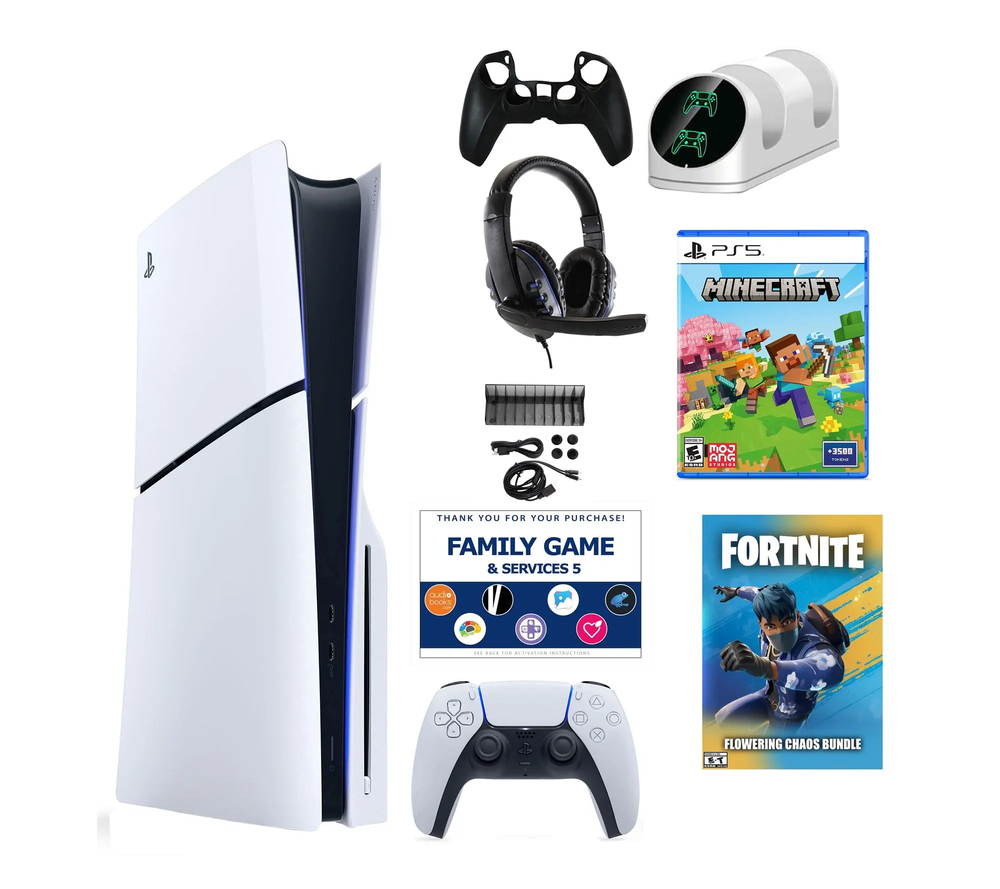 PS5 Slim Chaos with Minecraft, Accessories Kit & Voucher