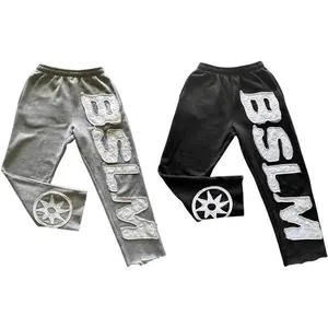 American Retro Sweatpants Y2K Clothes Mens Womens Harajuku Hip Hop Letter Embroidery Patch Oversized Sweatpants Casual Jogg Pant