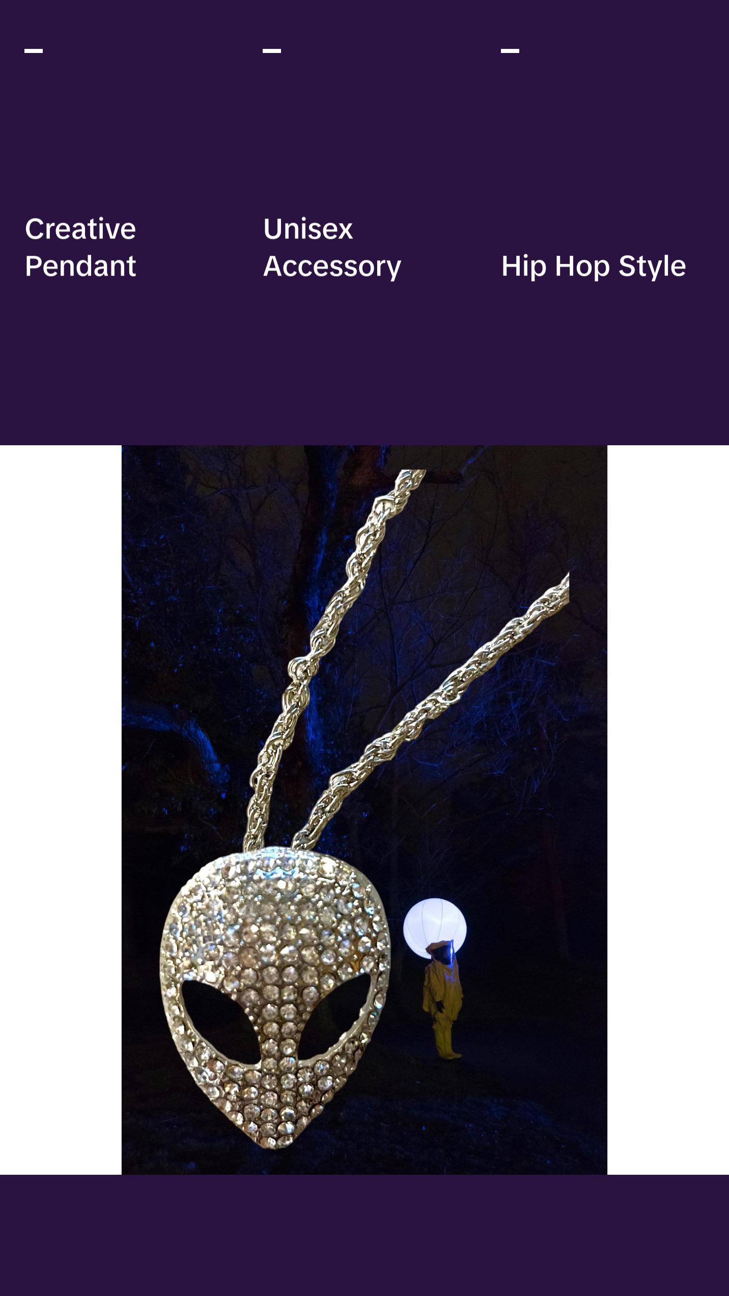 Cosmic Bling Rhinestone Alien Pendant Necklace