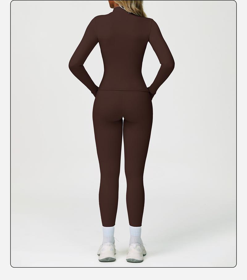 MFVIM Women's Fitness  3-Piece High-Waisted Leggings Top Jacket Gym Yoga Elastic Sports Bra  activewear halter top Set Workout Running Clothes Spring Sportswear Summer Sportswear Sporty Style Outfits