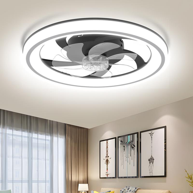 GLITGATE Modern LED Ceiling Fan with Light & Remote - 6-Speed, 3 Color Temperatures (Warm White/Nature White/Pure White), Dimmable Brightness, Timer Function, App & Remote Control, Flush Mount Design for Bedroom or Living Room GLITGATE Modern LED Ceiling Fan with Light & Remote - 6-Speed, 3 Color Temperatures (Warm White/Nature White/Pure White), Dimmable Brightness, Timer Function, App & Remote Control, Flush Mount Design for Bedroom or Living Room