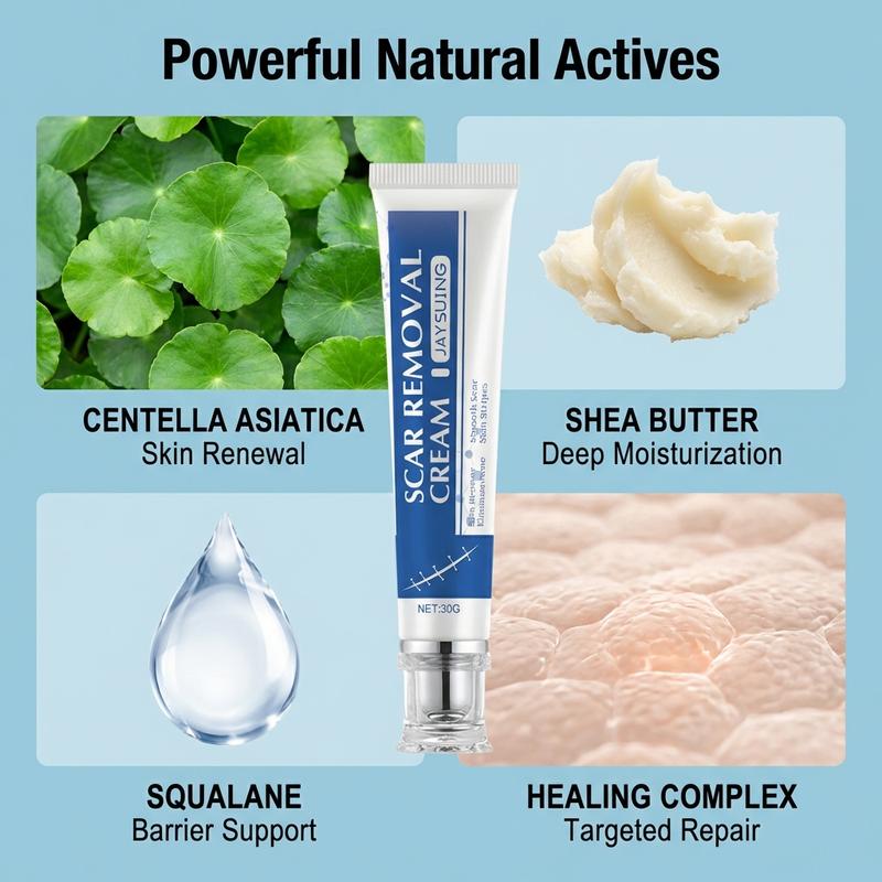 Advanced Silicone Scar Removal Cream for Burn and Acne Scar Reduce the Appearance of New and Old Scars Plant-Based Formula Silicone Scar Gel for Face and Body