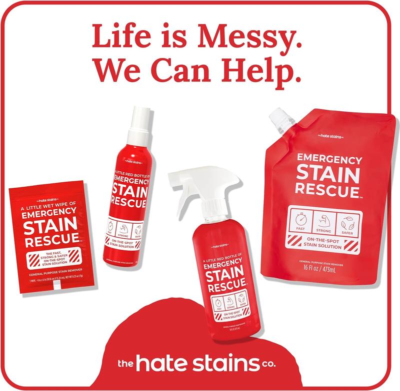 EMERGENCY STAIN Remover Spray – for Clothes, Upholstery Fabric, Carpet - Works on Most Blood, Grass, Coffee, Mud, Grease & Oil Stain Household Detergent