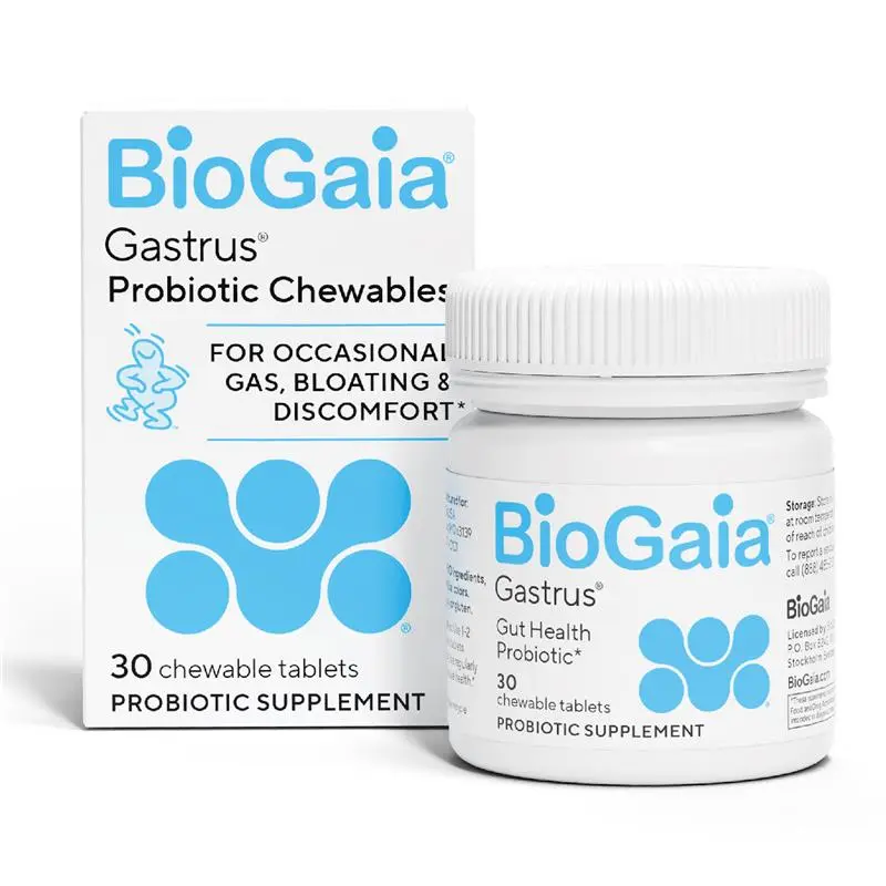 BioGaia Gastrus L reuteri Probiotic | 35 Years of Clinical Gut Research | L reuteri 6475 + 17938 Probiotics | Ease Gut Discomfort, Gas & Bloating | Promotes a Healthy Gut & Microbiome
