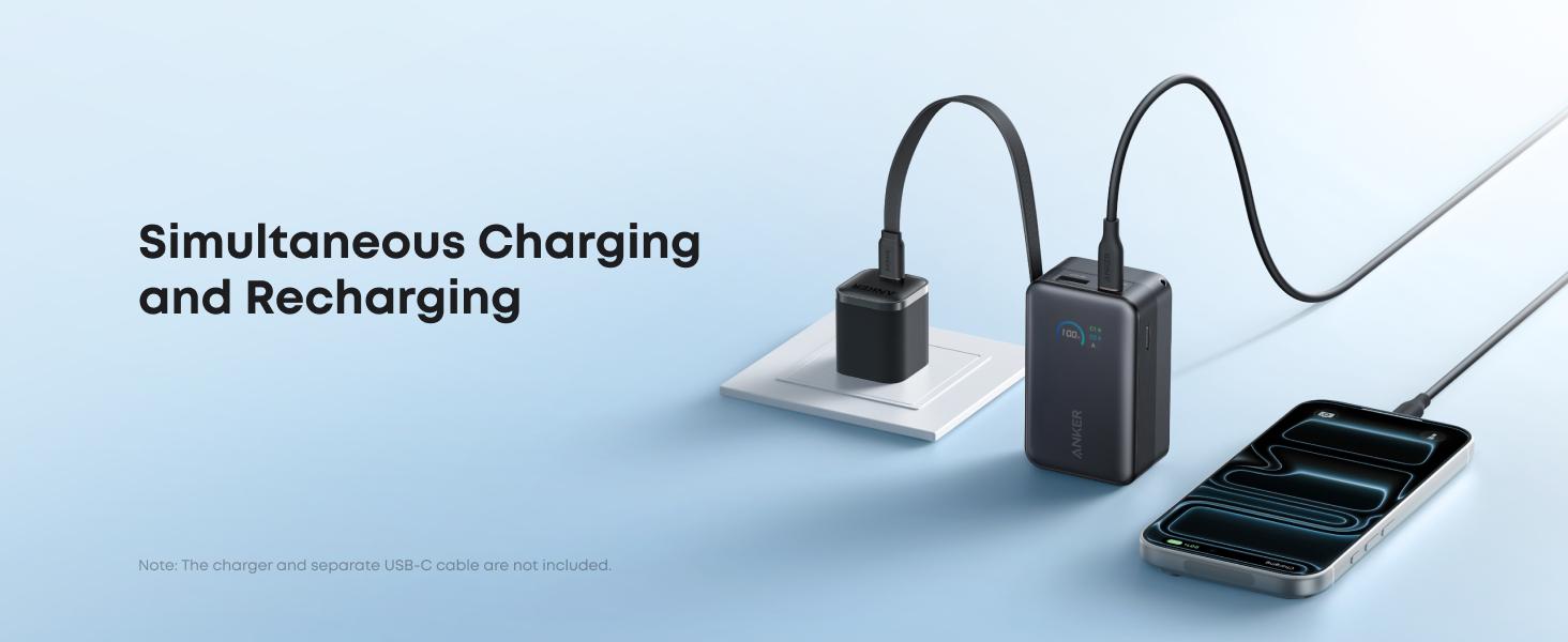 Anker Nano 10,000mAh Compact Power Bank with Retractable Cable and 45W Fast Charging, Travel-Ready and Pocket-Friendly, On-the-Go Charging for iPhone 17/16, iPad, Galaxy, Pixel, and More (Buy and Get Stickers)