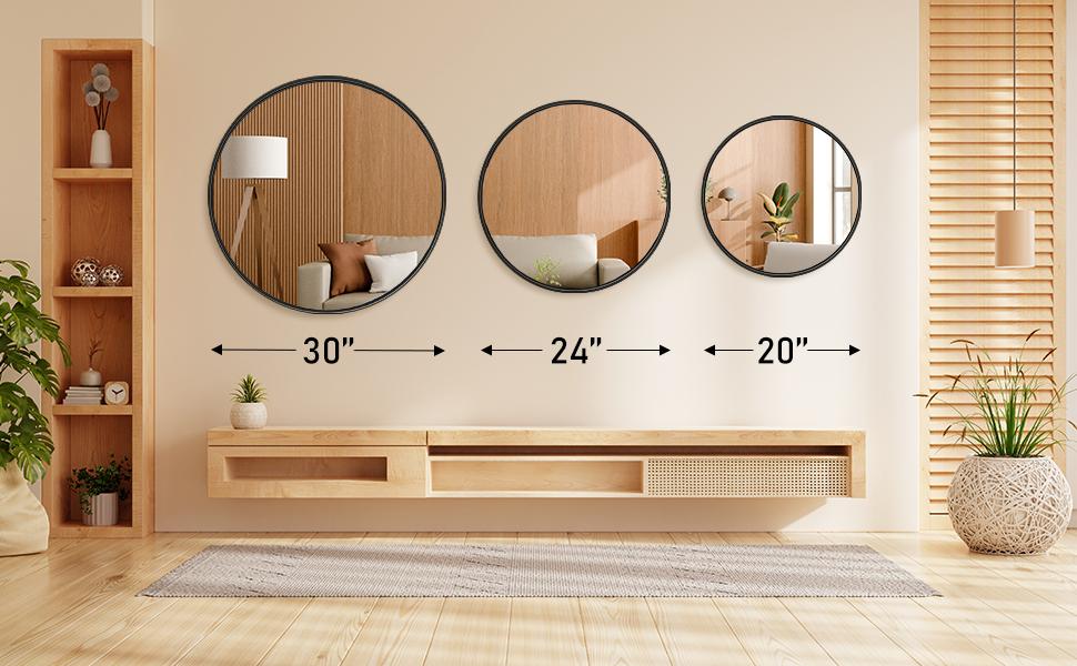 Round Wall Mirror, Bathroom Mirrors for Over Sink, Circle Mirror for Bathroom, Entryway, Bedroom, Vanity Decor Round Wall Mirror, Bathroom Mirrors for Over Sink, Circle Mirror for Bathroom, Entryway, Bedroom, Vanity Decor