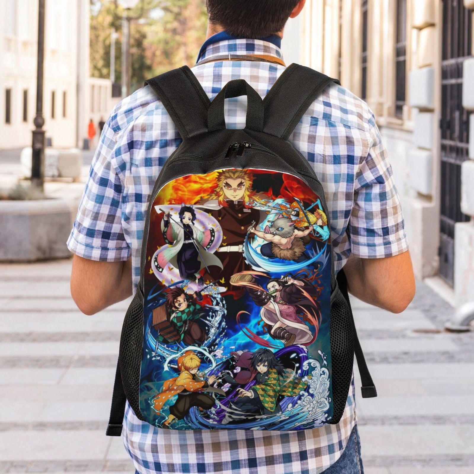 anime backpacks laptop Demon Slayer Backpack Travel Laptop Anime Backpack for Men And Women  Multifunction Backpacks
