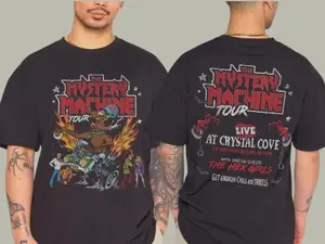 The Mystery Machine Tour Scooby-Doo 2D T-Shirt, Nostalgia 2D Print T-Shirt, Cartoon Network Shirt, Gifts for Cartoon Fans #ScoobyDoooo #CartoonNetwork #NostalgiaCore #ScoobyDoo #GraphicTee #StreetwearUS