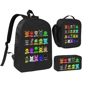 3 Piece Sprunki Backpack Set for Girls Boys, Sprunki toys Laptop Bag with Lunch Box Pencil Case for Teens Office Workers