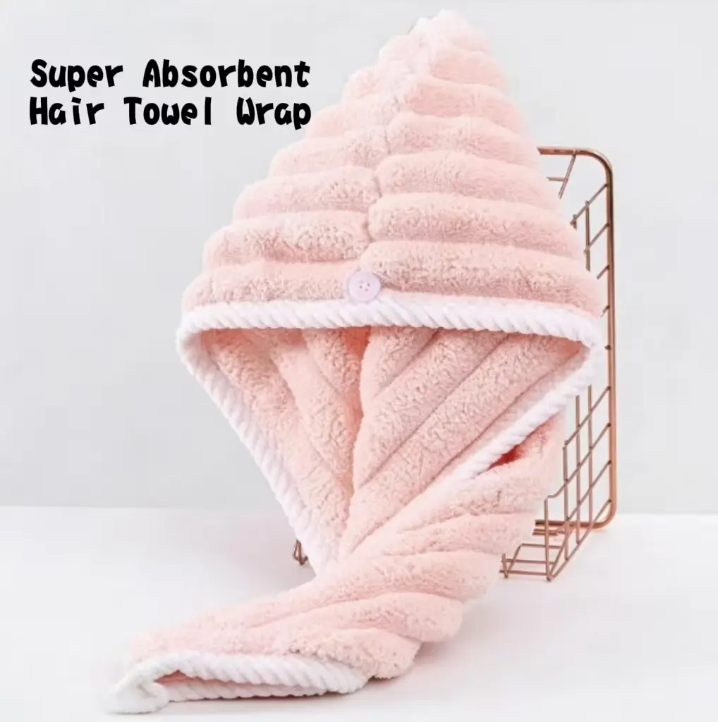 Ultra Absorbent Microfiber Hair Towel Wrap, Fast Drying Hair Turban for Women, Anti-Frizz Solution for All Hair Types, Salon-Quality Style Tool bathroom bath comfort cap shower must-have
