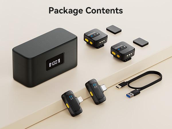 Wireless Lavalier Microphone for iPhone iPad Android with Charging Case,Lapel Mic with Noise Reduction,56H Battery Life, 164ft Range,Mini Microphone for Video Recording,TIKTOK,Vlog,Live Streaming Wireless Lavalier Microphone for iPhone iPad Android with Charging Case,Lapel Mic with Noise Reduction,56H Battery Life, 164ft Range,Mini Microphone for Video Recording,TIKTOK,Vlog,Live Streaming