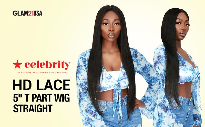 Celebrity 100% Virgin Human Hair HD Lace 5" T Part Wig Straight (12-24")