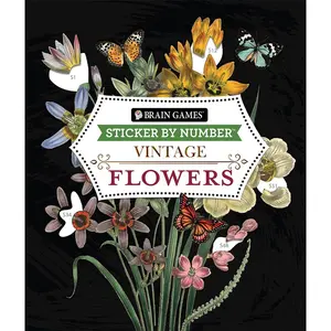 Brain Games - Sticker by Number - Vintage: Flowers (28 Images to Sticker) Paperback – December 20, 2022