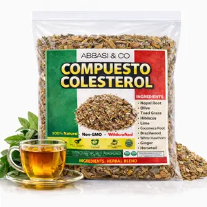 Colesterol Herbal Compound Tea Manages Cholesterol & Triglycerides Compuesto Ancestral Hierbas Naturales W/ Toad Grass, Nopal, Ginger, White Hawthorn, Hibiscus, Cocomeca, Horsetail n ect Té Bienestar Ancestral