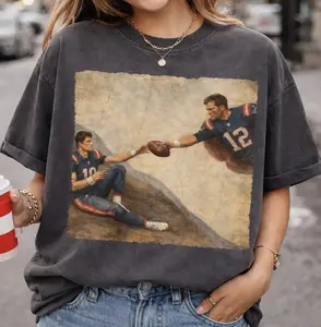 Funny New England QB Shirt, Brady and Maye Inspired Football Tee, Legend and Rookie Gameday Top, Retro 90s Style Football Graphic