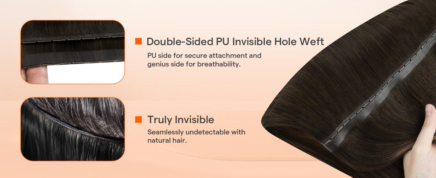 Full Shine  Butterfly Weft Hair Extensions Real Human Hair Hole Weft Invisible Genius Weft  #TikTokShopBlackFriday