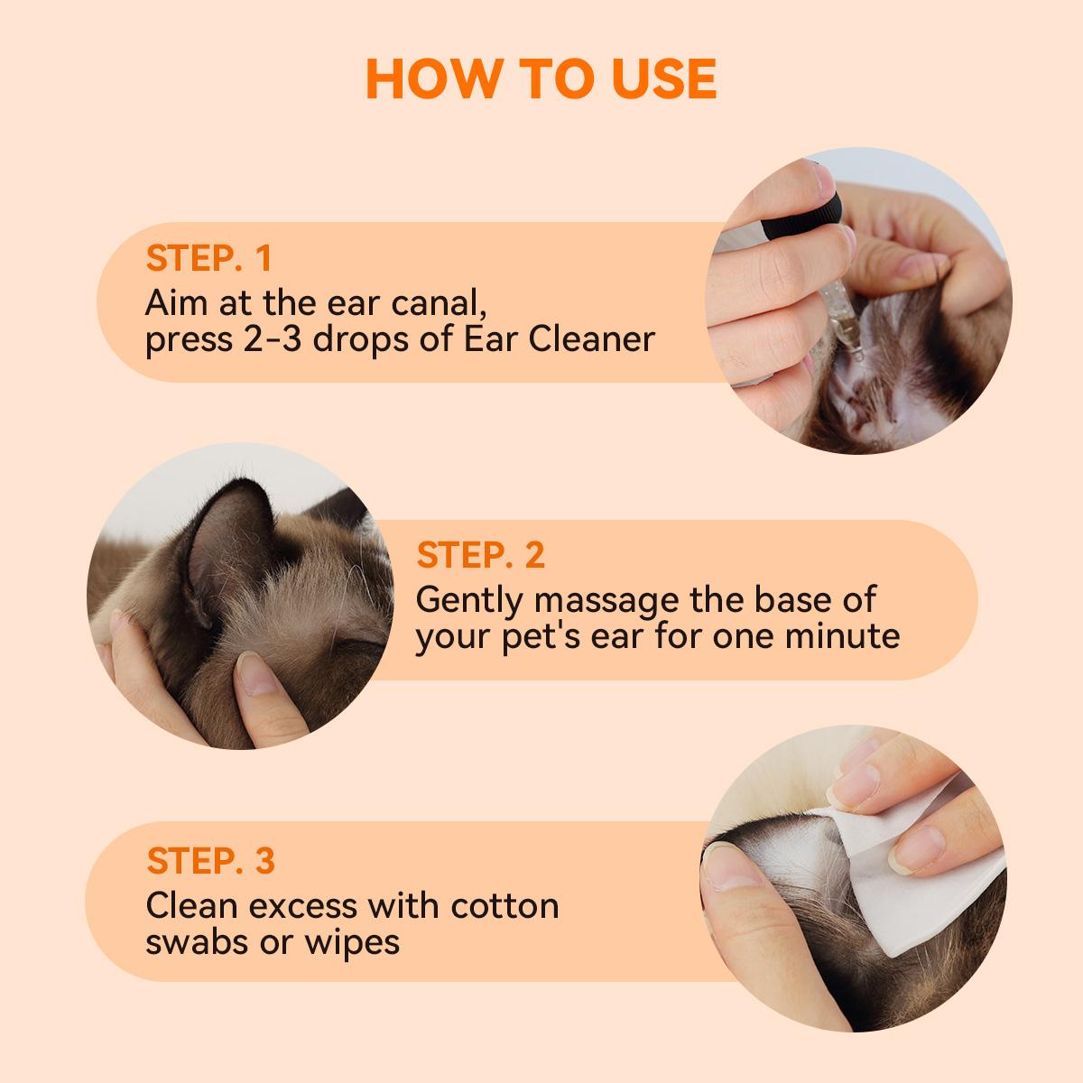 Puainta Ear Cleaner 30ml Dog Ear Infection Treatment,  Quantum Silver Ear Drops for Dogs Ear Infection Ear Mites Treatment for Cats Dogs Itchy Ear