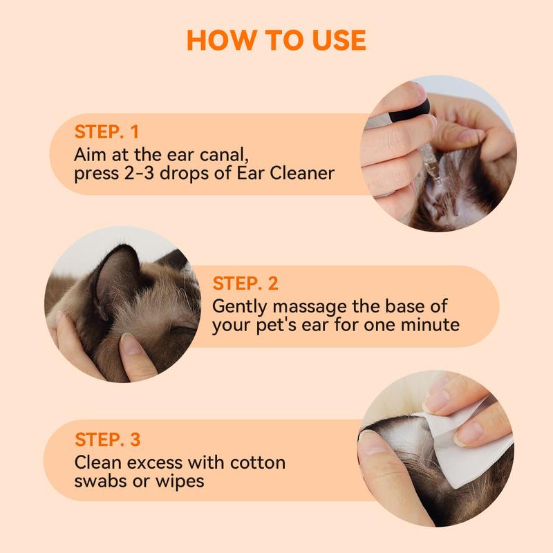 Puainta Ear Cleaner 30ml Dog Ear Infection Treatment,  Quantum Silver Ear Drops for Dogs Ear Infection Ear Mites Treatment for Cats Dogs Itchy Ear