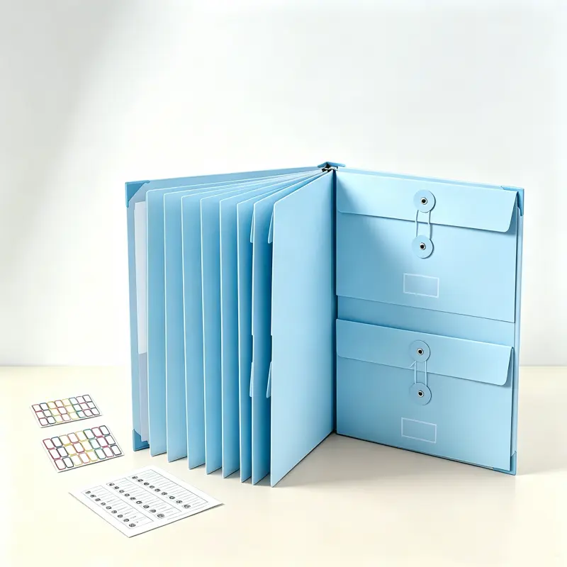 Accordion Document Organizer with Labels - Office Desk Accessory, Travel Portfolio for Certificates, Passports