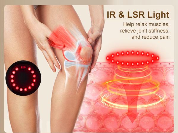 Nekteck Cordless Knee Massager with Heat & Red Light Therapy, 3 Heating Levels & 3 Vibration Modes, Electric for Knee Pain Relief & Women's Gift
