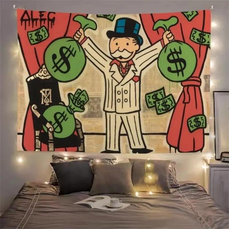 Rich Man Game Monopoly Dollar Hanging Bohemian Tapestry banner Wall Hanging Bohemian Wall Tapestries Mandala Wall Hanging Home Decorroom decor Decoration Items Boho Shabby Chictapestry gifts for boyfriend