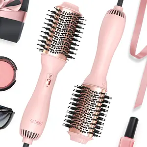 LANDOT Hair Blow Dryer Brush - One-Step Hot Air Styler for Fast Drying, Smoothing & Volume, Ionic Anti-Frizz Delivers Salon Blowout Results, 3 Heat/2 Speed Settings fit All Hair Types
