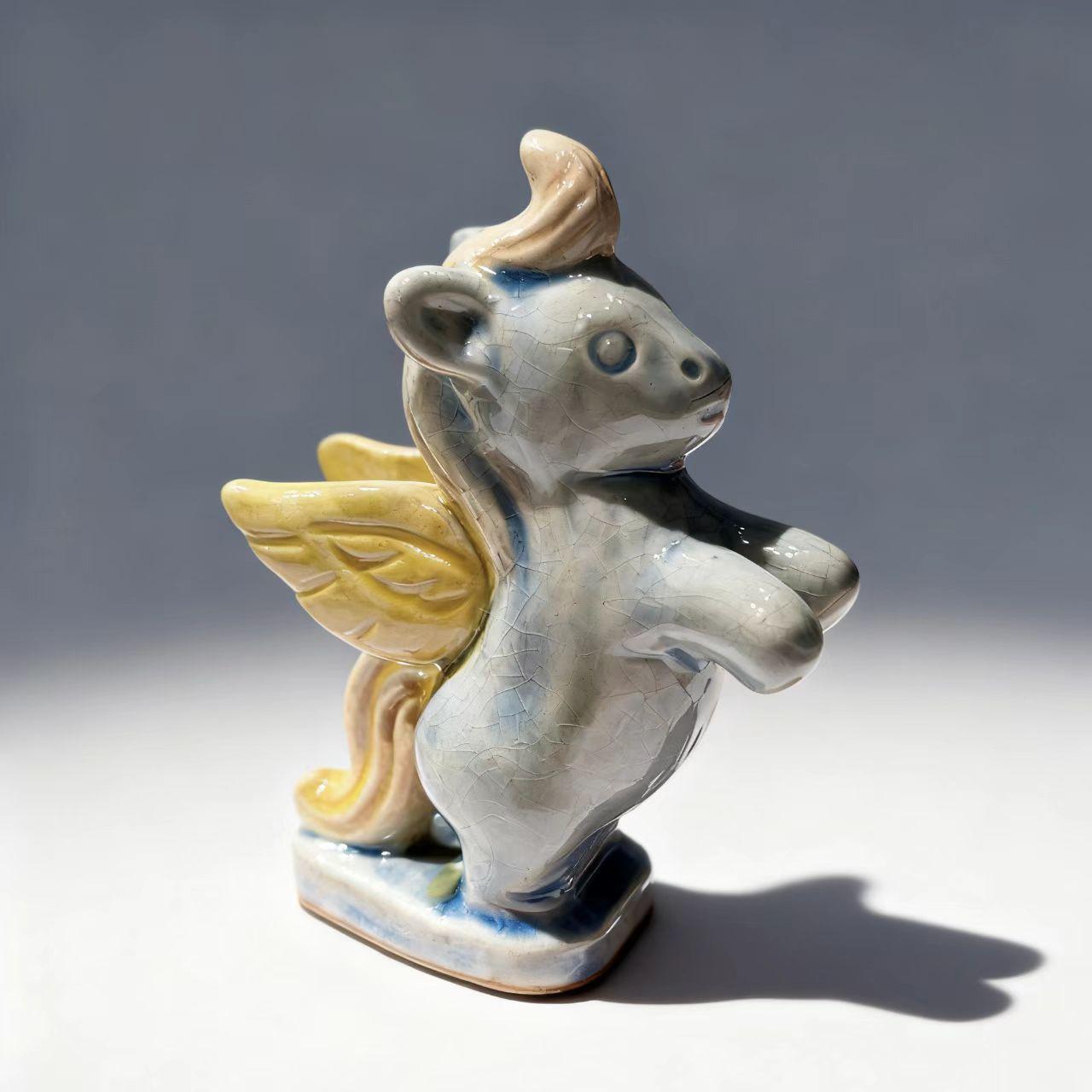 [Handmade Ceramic Horse Figurine Collection] Multi-Color Eastern Blessing Home Decor (Blooming Luck/Prosperity/Soaring/Emerald/Scarlet Ambition) Kiln-Changed Fortune Figurine for Living Room/Office/Gifts SpringStatements