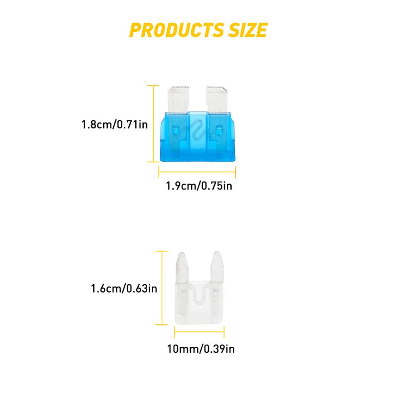 220pcs MINI Blade Fuse Assortment Auto Car Motorcycle SUV FUSES Kit APM ATM US