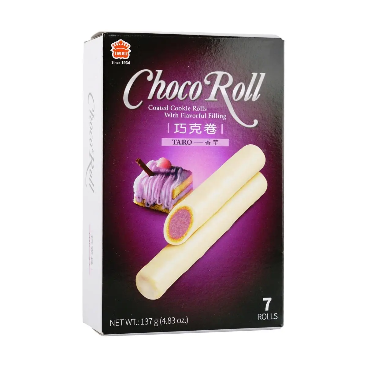 IMEI Taiwan Taro Chocolate Wafer Rolls 137g - Crispy Snack for Tea Time & Gifts IMEI Taiwan Taro Chocolate Wafer Rolls 137g - Crispy Snack for Tea Time & Gifts
