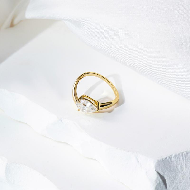 Delzzad Stacking Bling Pear Wave Ring Synthetic Moissanite S925 Eternity Stacking Set Engagement Wedding Ring Band Set Jewelry Perfect Birthday Engagement Wedding Anniversary Christmas Gift