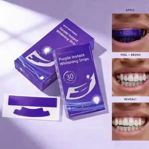 14 Pairs Whitening Strips for Teeth – Purple Teeth Whitening Strips for Yellow Teeth Stain Removal, Color Correcting Tooth Whitening Treatment for Brighter Smile, 14 Applications 30 Min Care Oral